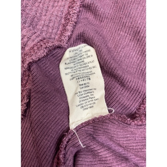 We The Free People Malibu Thermal Long Sleeve Tunic Top Twilight Mauve Sz M - Picture 6 of 9